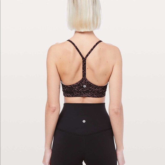 Lululemon Flow Y Nulu bra in lacescape Spanish rose black - Picture 3 of 7